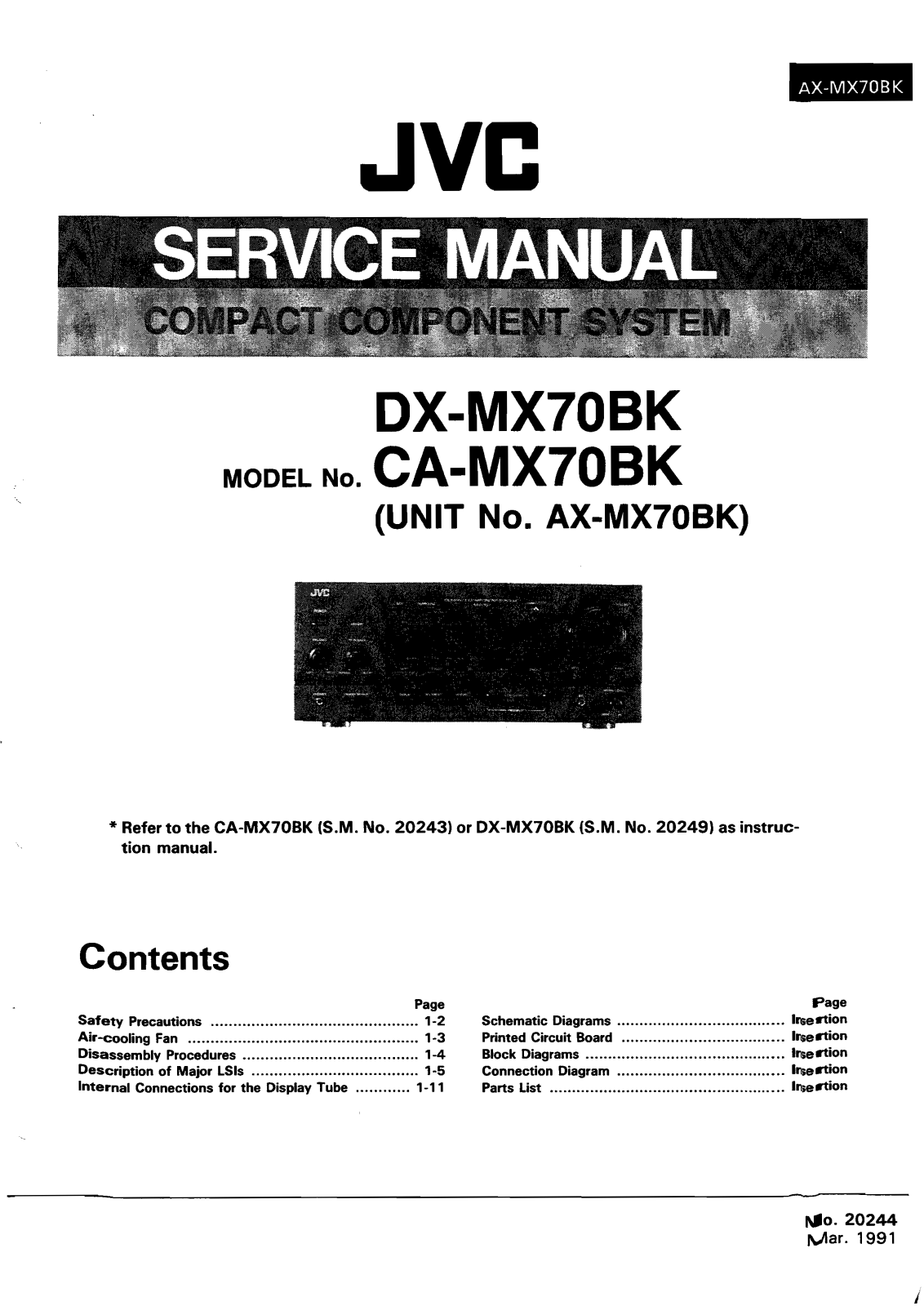 Jvc DX-MX70-BK Service Manual