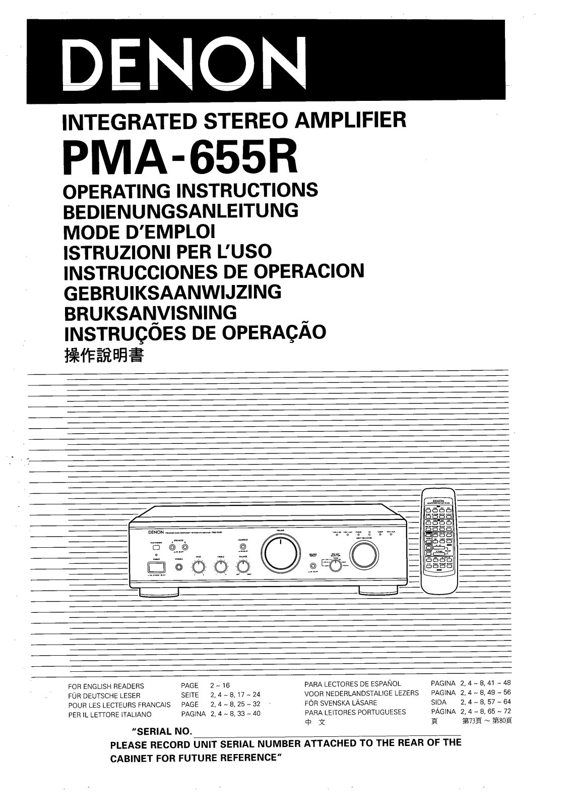 DENON PMA-655 User Manual