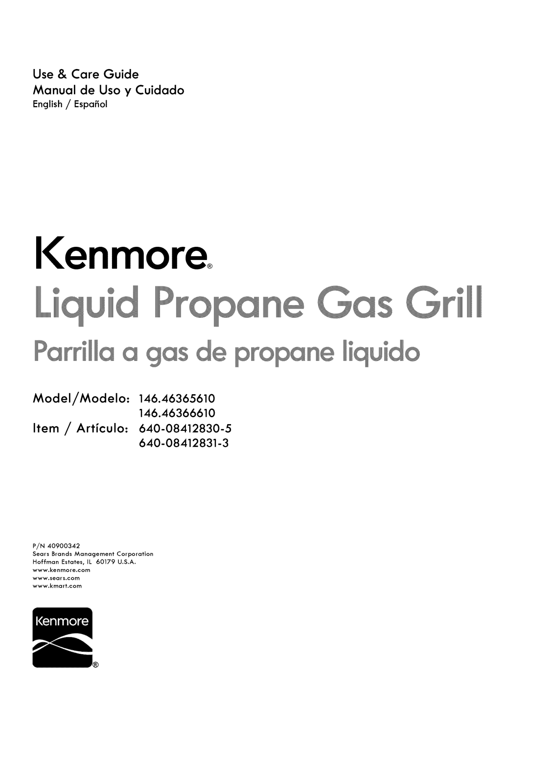 Kenmore PG-40409SOLB, 14646366610, 14646365610 Owner’s Manual