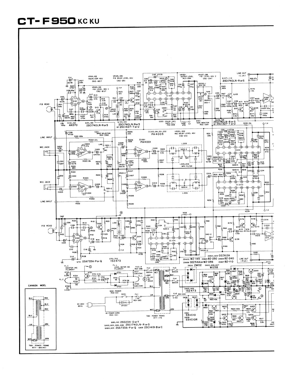 Pioneer CTF-950 Schematic