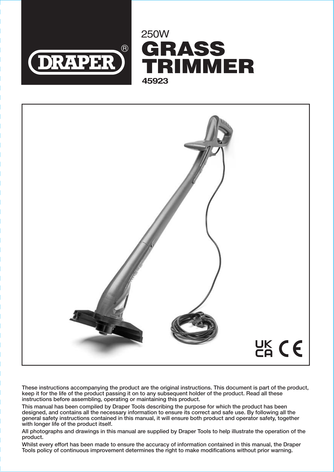 Draper Tools 45923 Instructions