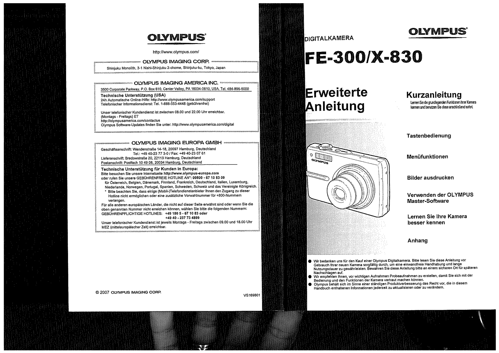 Olympus FE-300, X-830 User guide