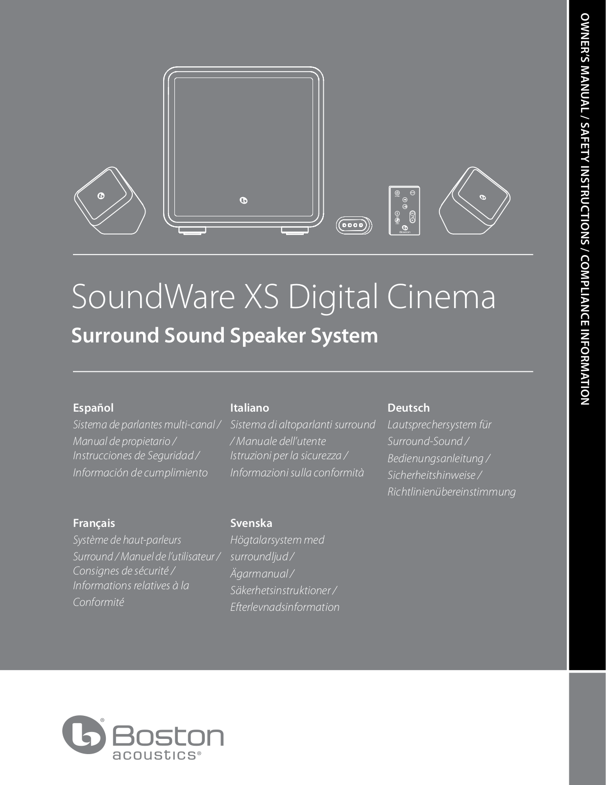 Boston Acoustics Digital Cinema User Manual