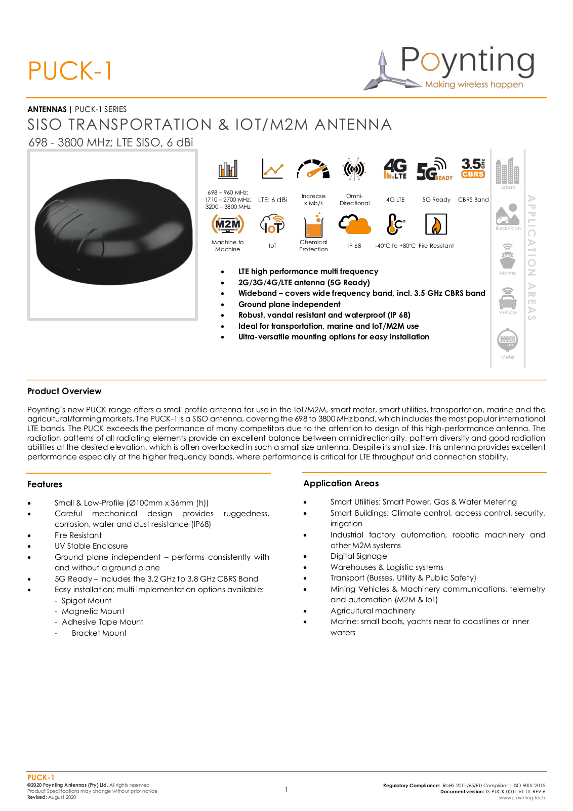 POYNTING POY PUCK-1-W, POY PUCK-1 Datasheet - ManualMachine.com