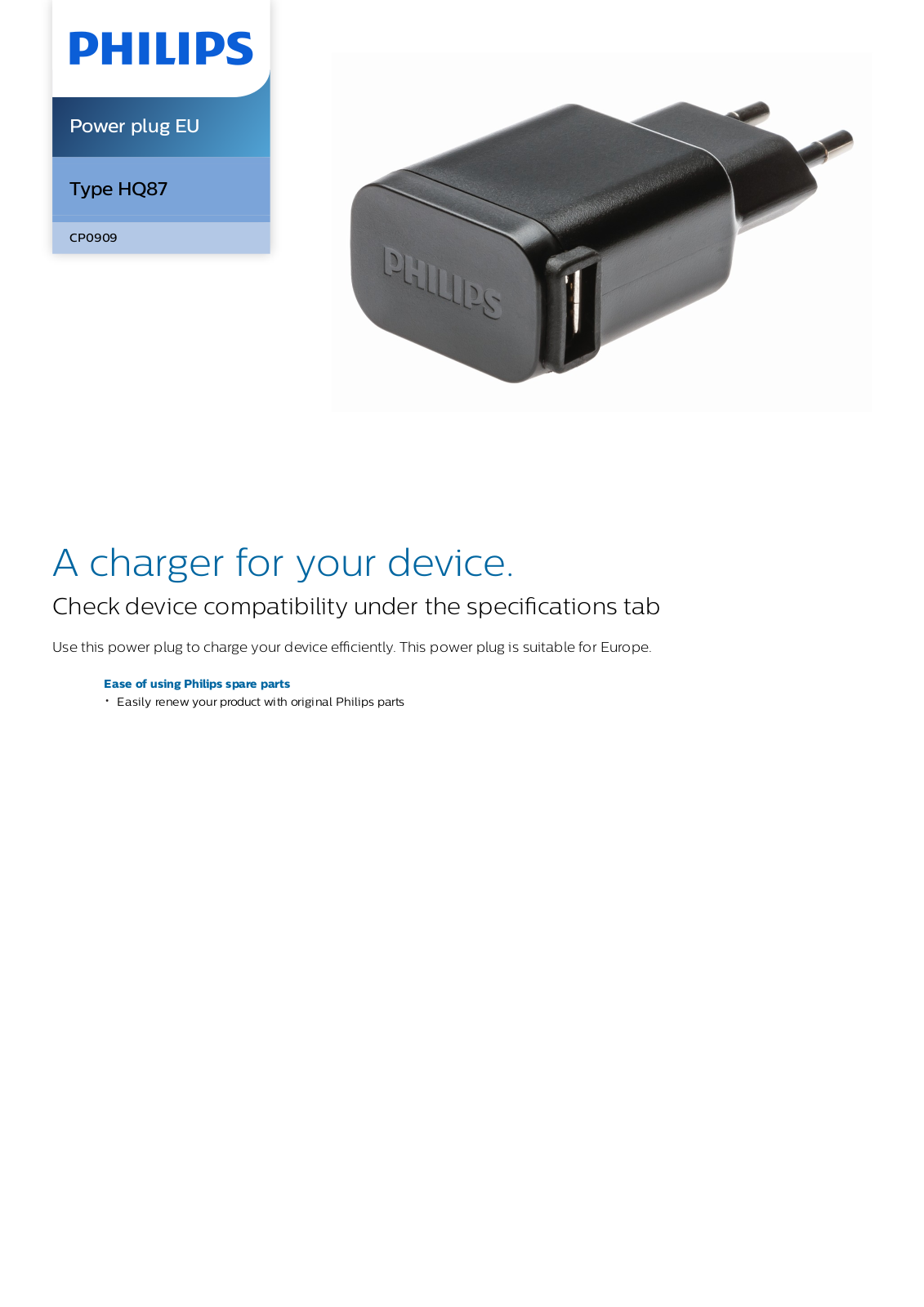 Philips CP0909/01 leaflet - ManualMachine.com