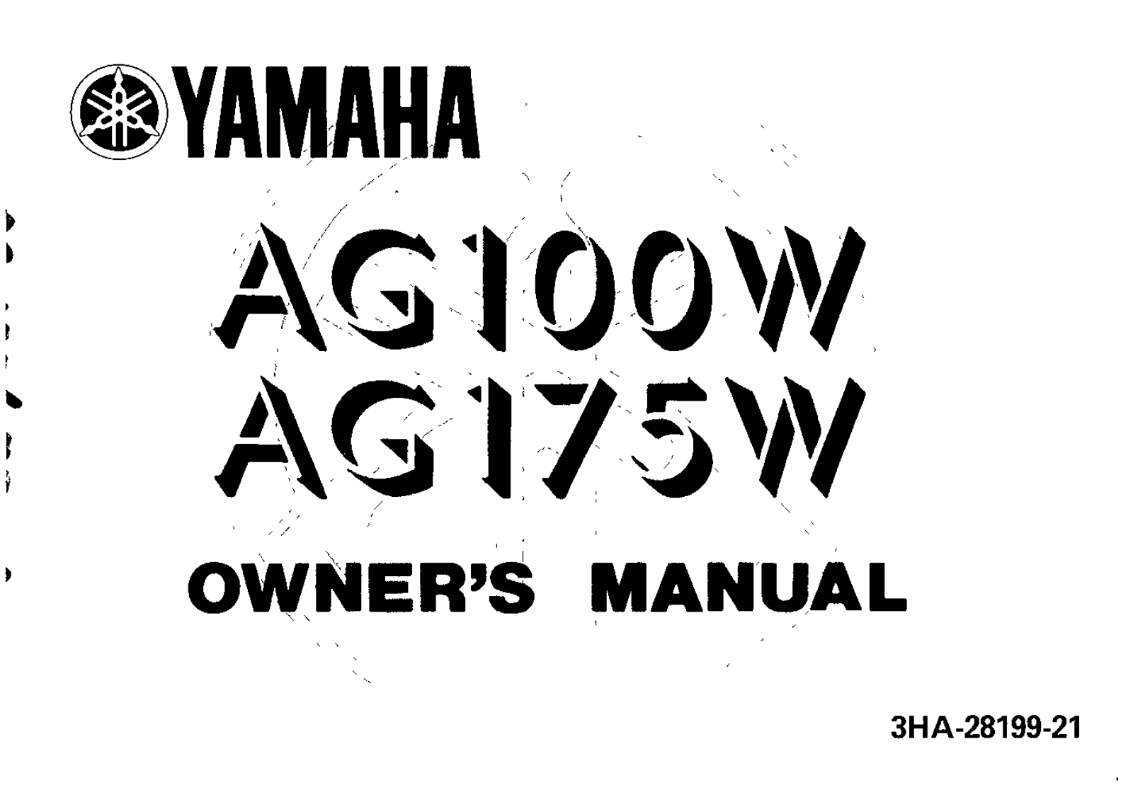 Yamaha AG100-175 W 1989 Owner's manual