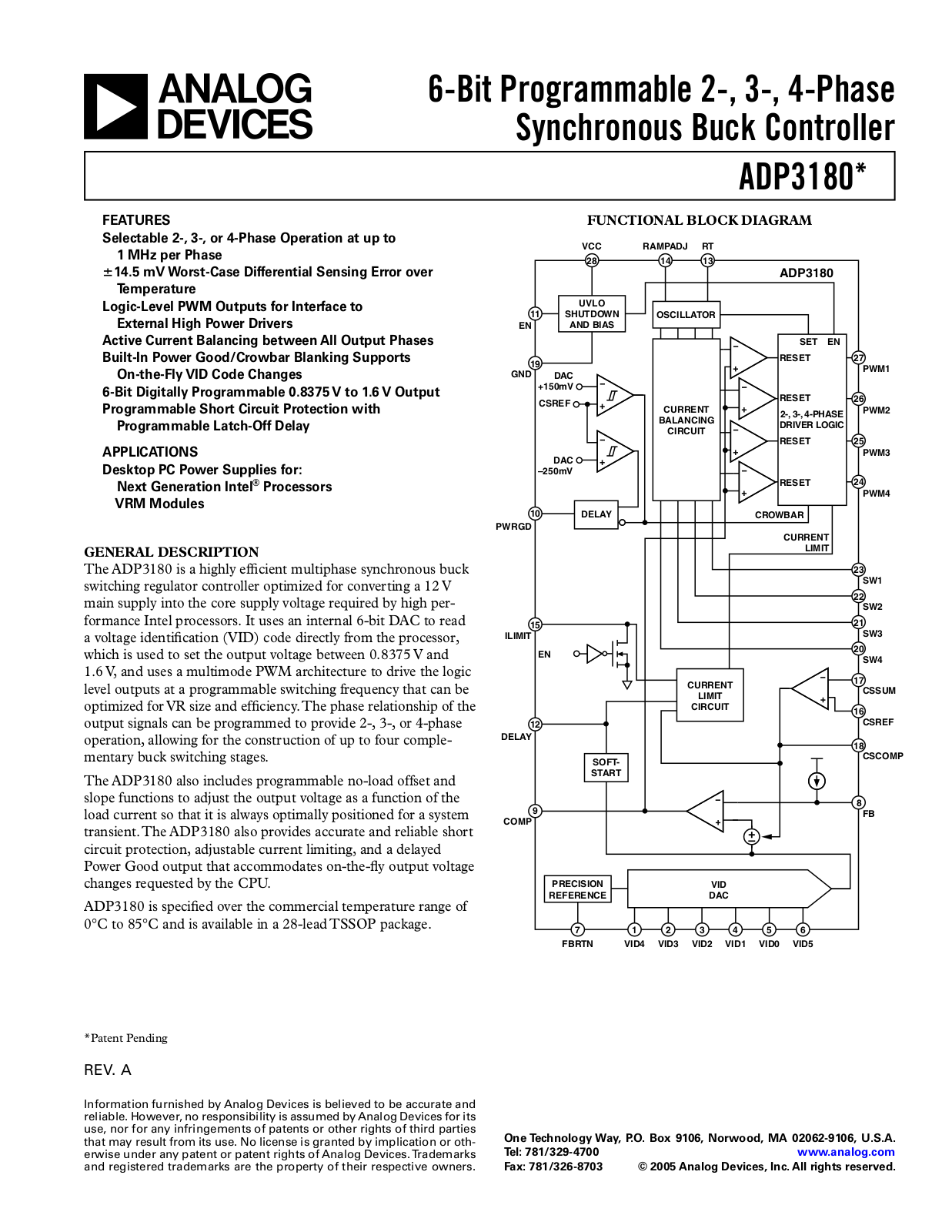 Analog Devices ADP3180 a Datasheet