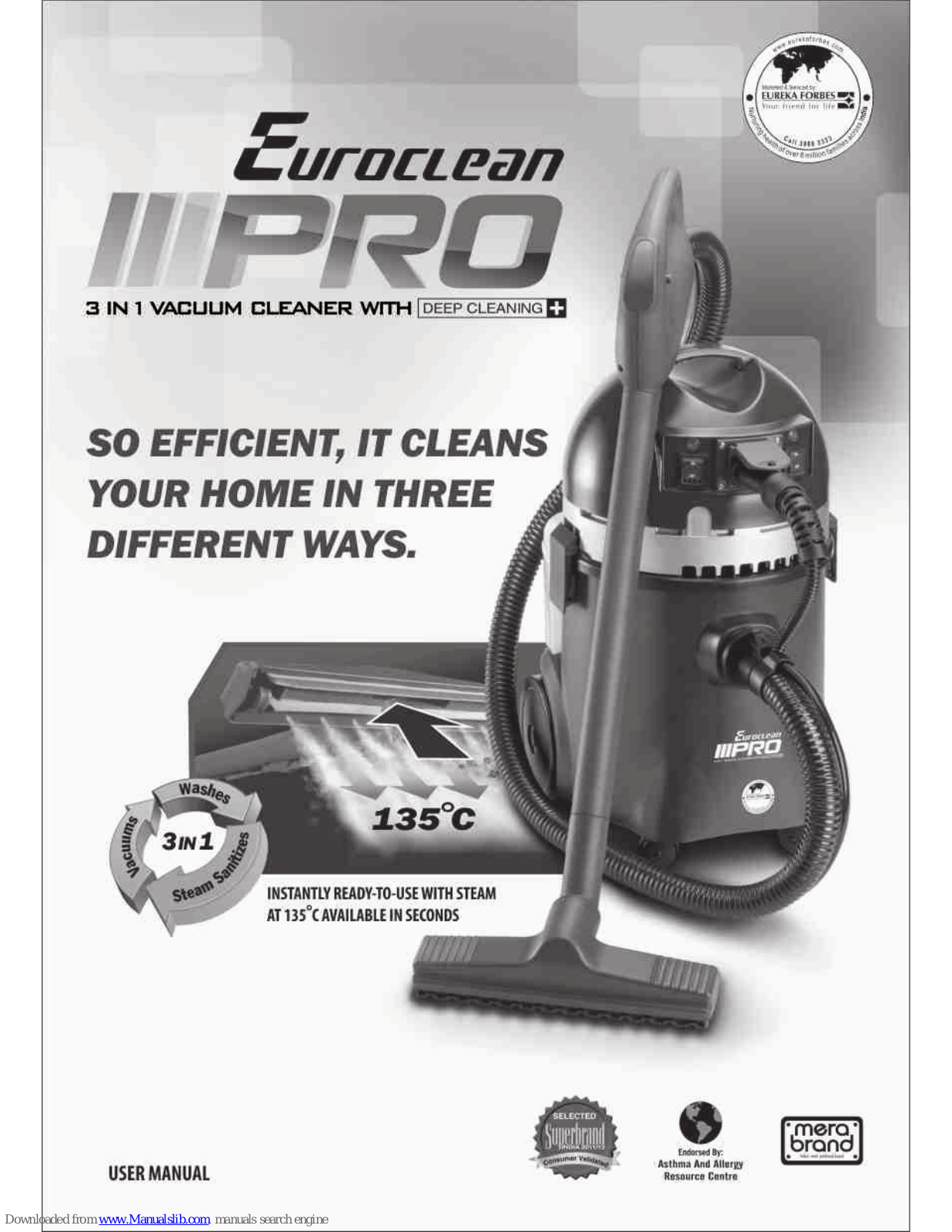 Eureka Forbes Euroclean Pro User Manual