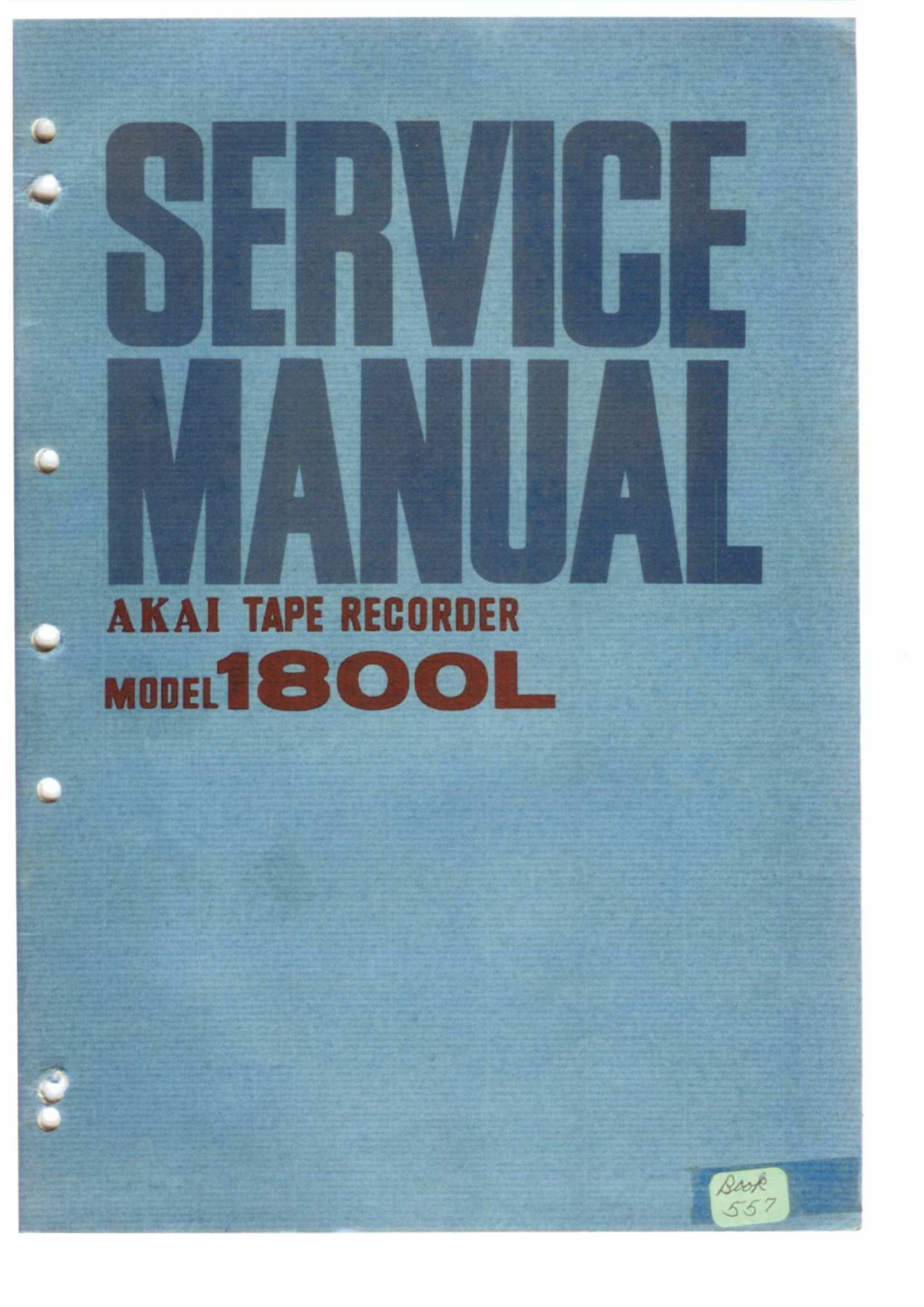 Akai 1800-L Service Manual