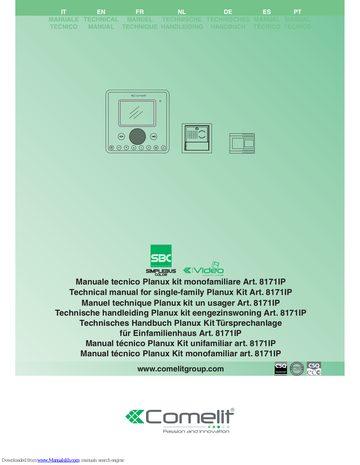 Comelit 8171IP Technical Manual - ManualMachine.com