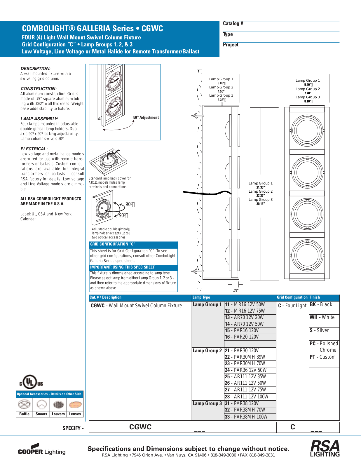 Cooper Lighting CGWC User Manual