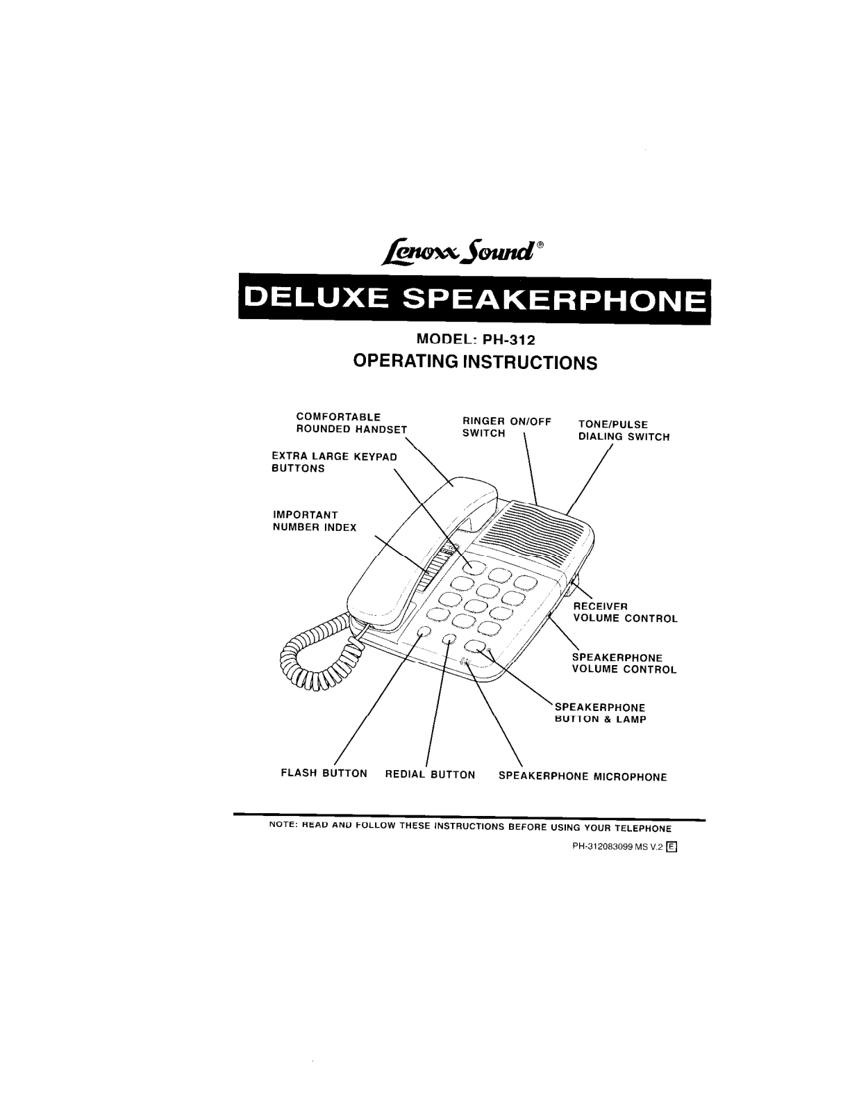 Lenoxx PH312 User Manual