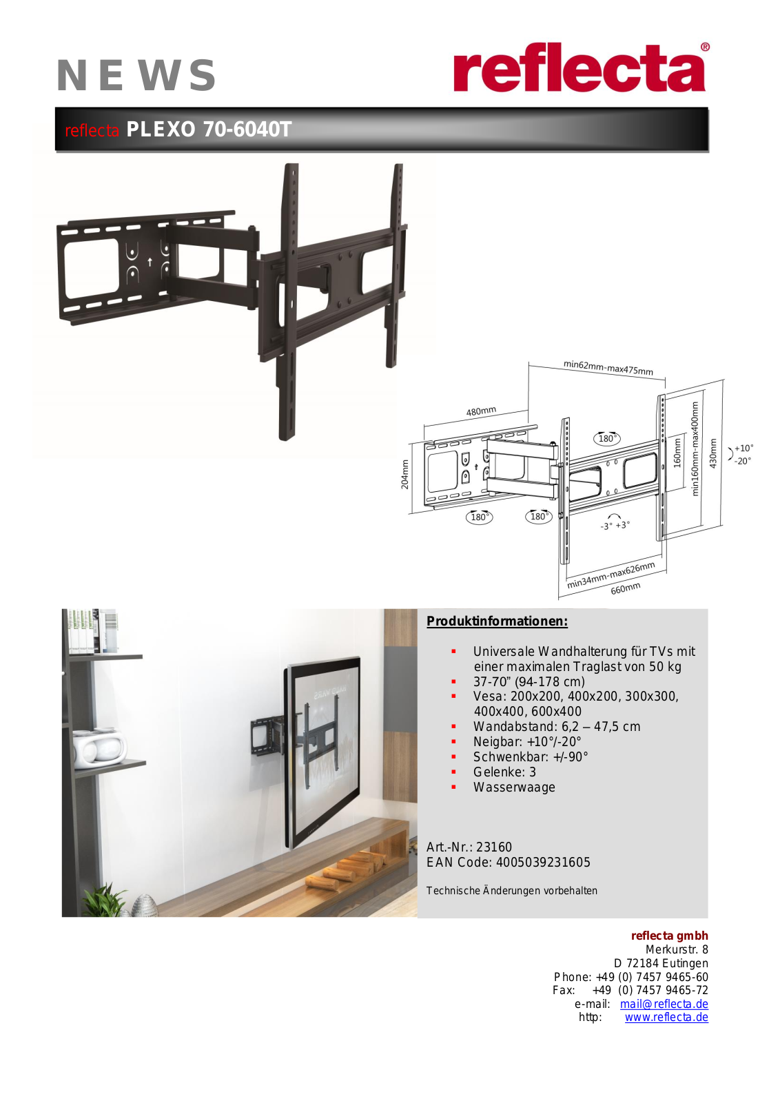 Reflecta Plexo 70-6040T User Manual