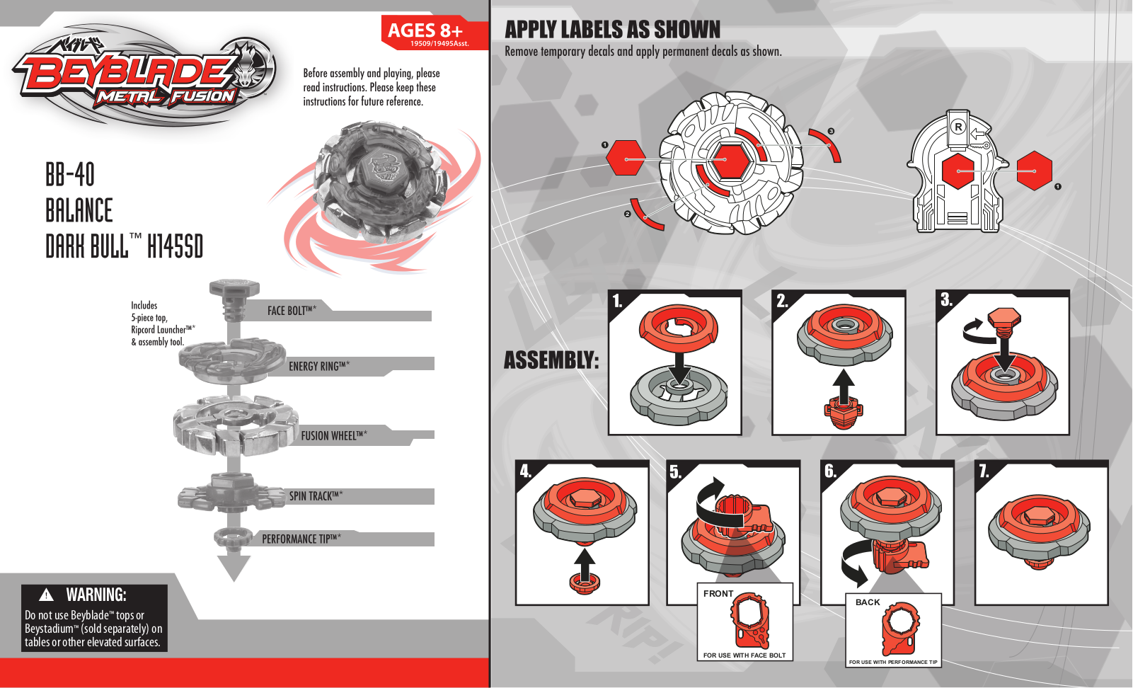 HASBRO Beyblade Metal Fusion Dark Bull User Manual