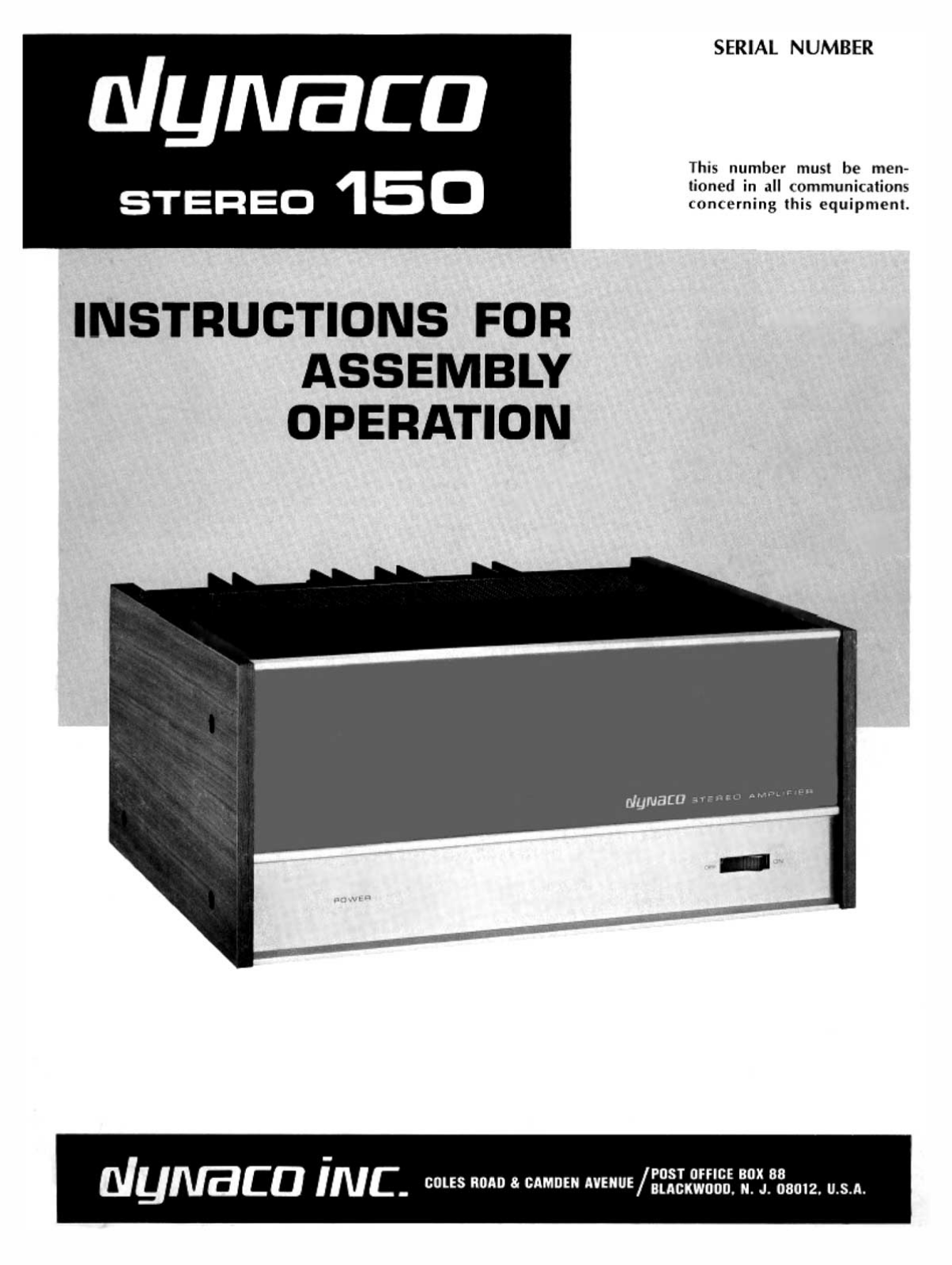 Dynaco Stereo-150 Owners Manual