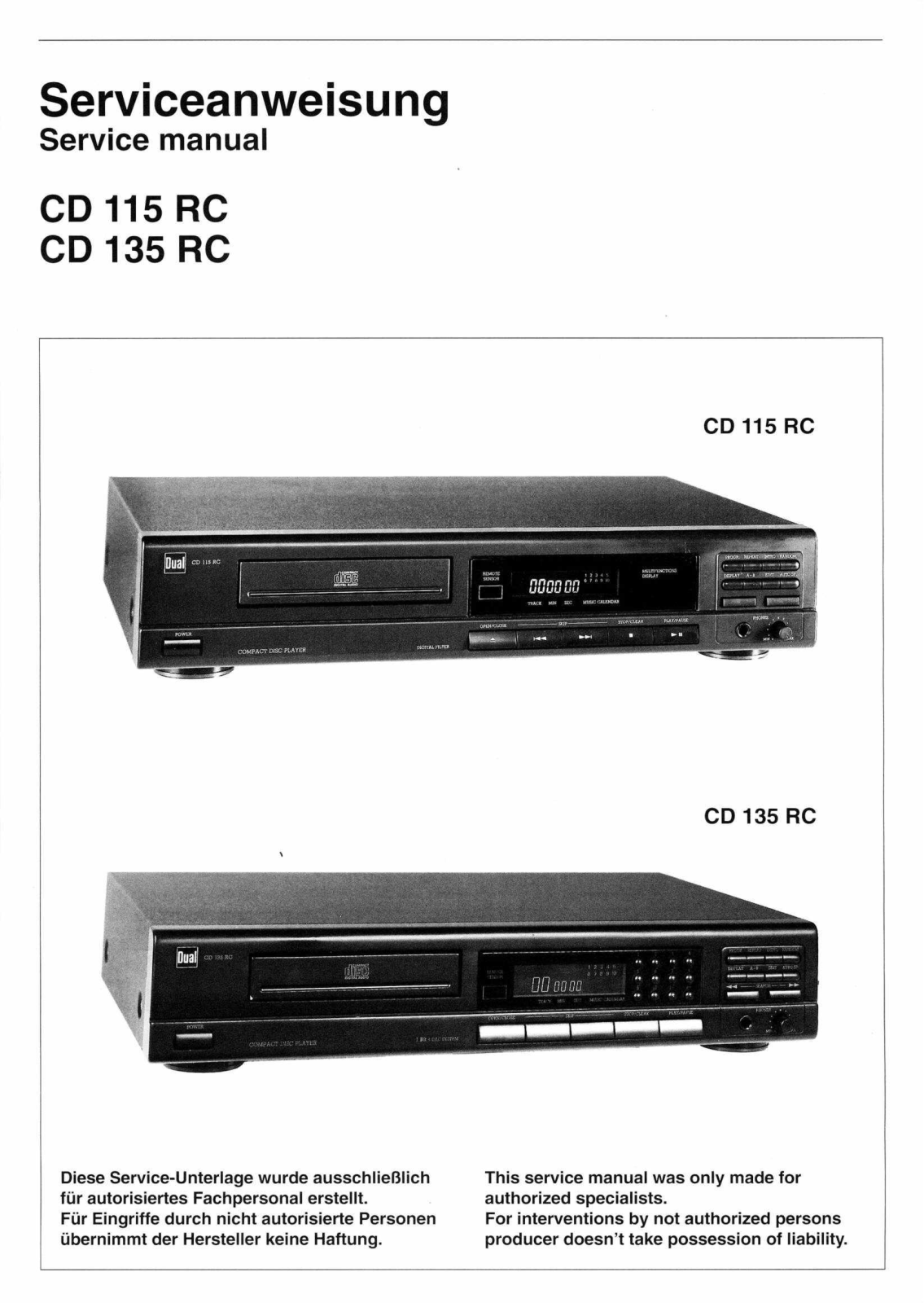 Dual CD-115 Service manual