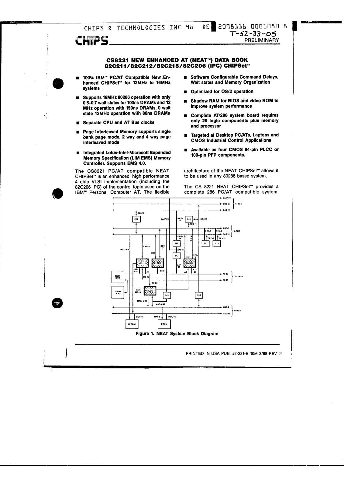 CHIPS 82C215, 82C212, 82C211, 82C206 Datasheet