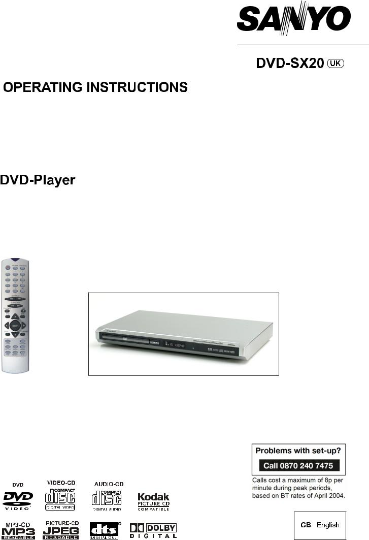 Sanyo DVD-SX20 Instruction Manual