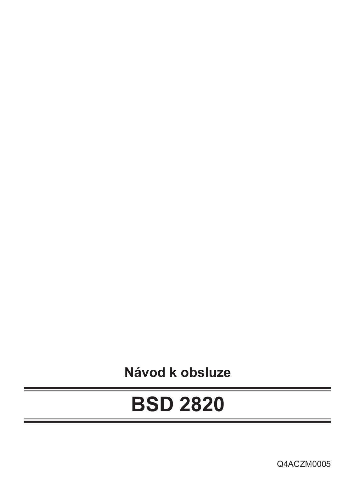 Bosch BSD2820 User Manual