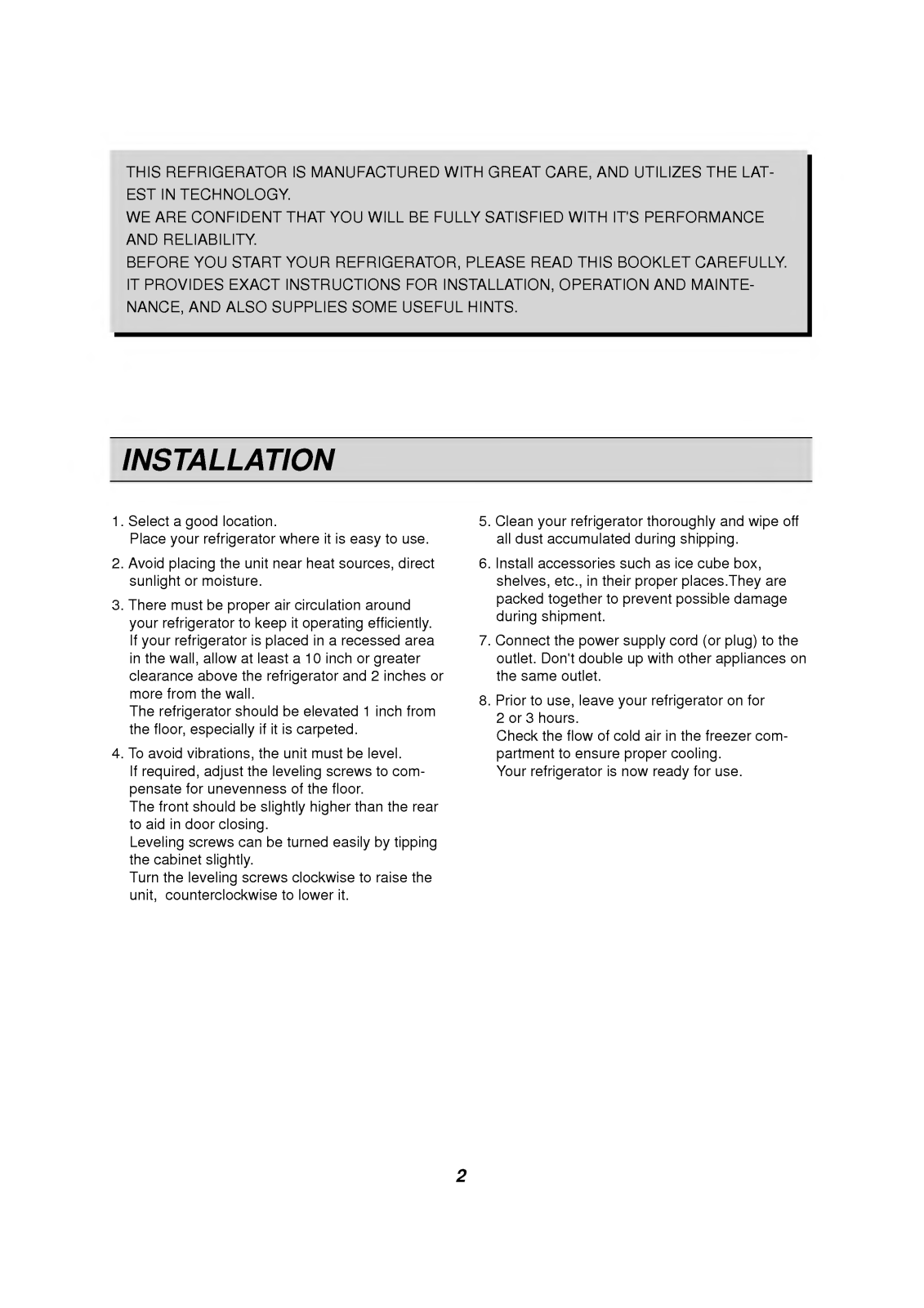 LG GR-222SF, GR-222SSF User Manual