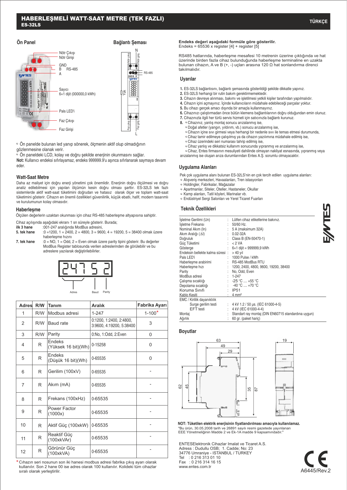 ENTES ES-32LS User manual