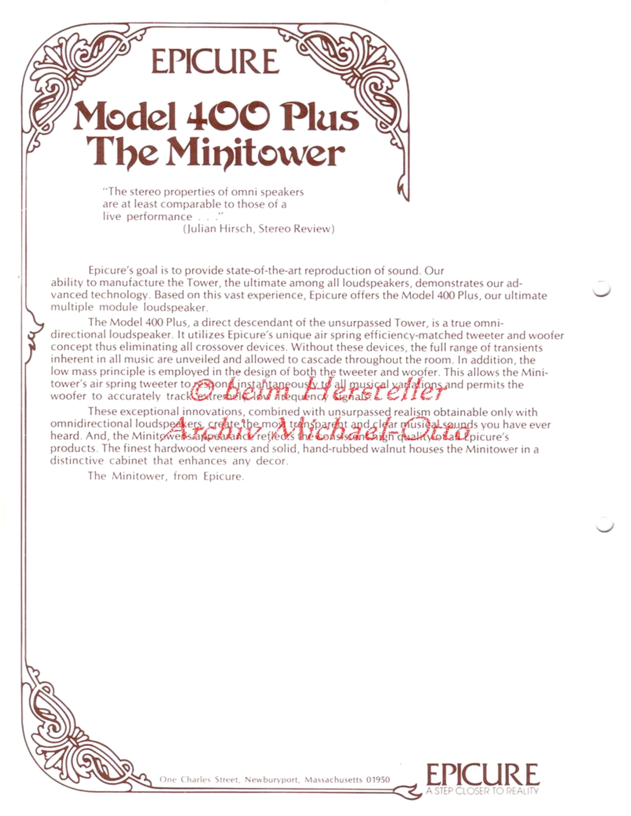 Epicure 400 Plus brochure - ManualMachine.com