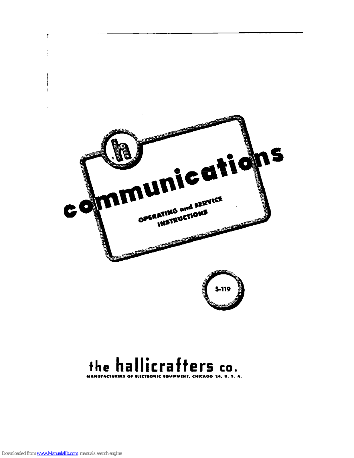 Hallicrafters S-119 Operating And Service Instructions