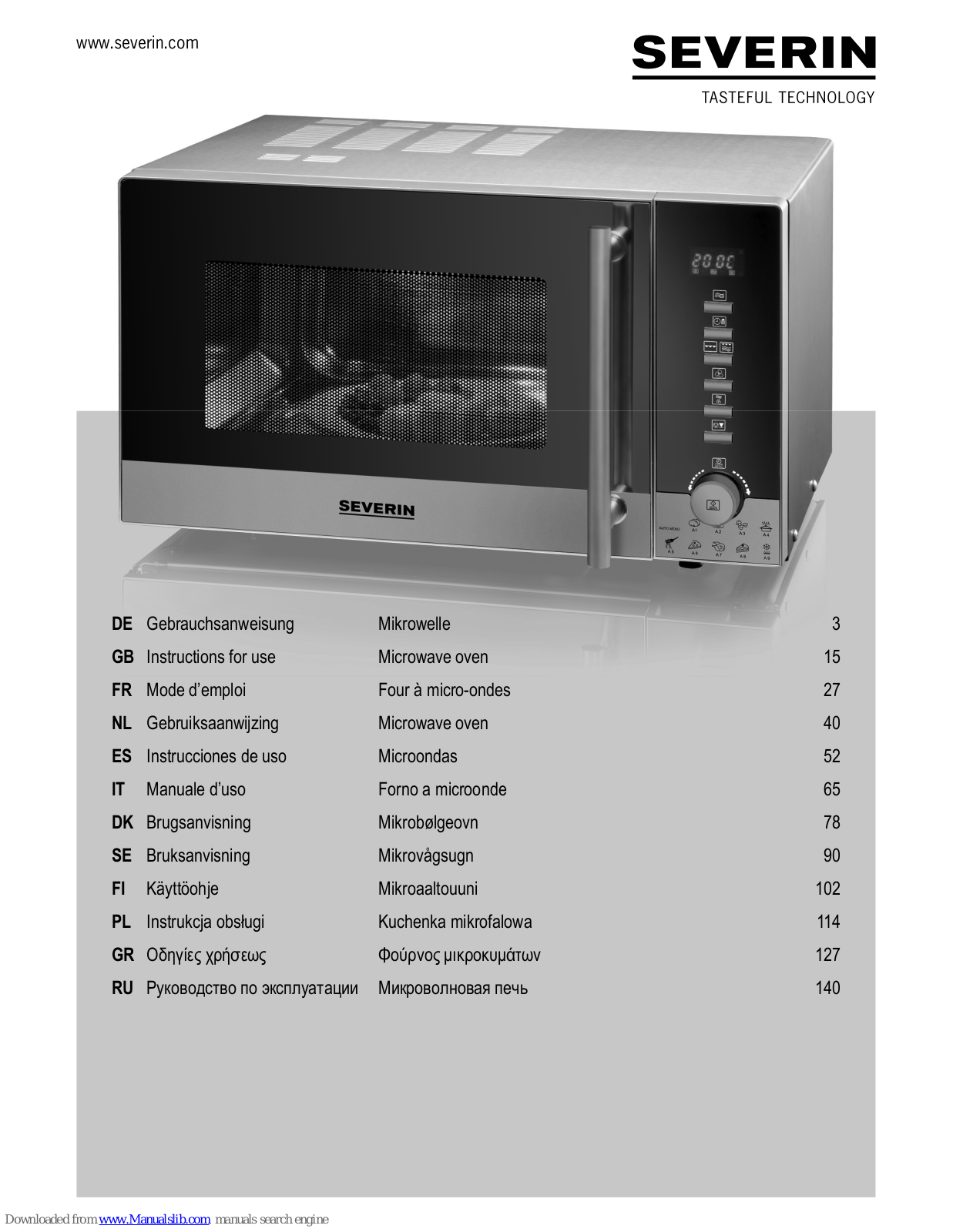 SEVERIN MW 7877,MW 7865 Instructions For Use Manual