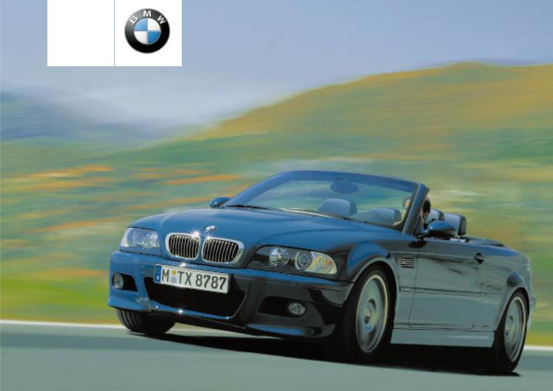 BMW M3 2002 User Manual