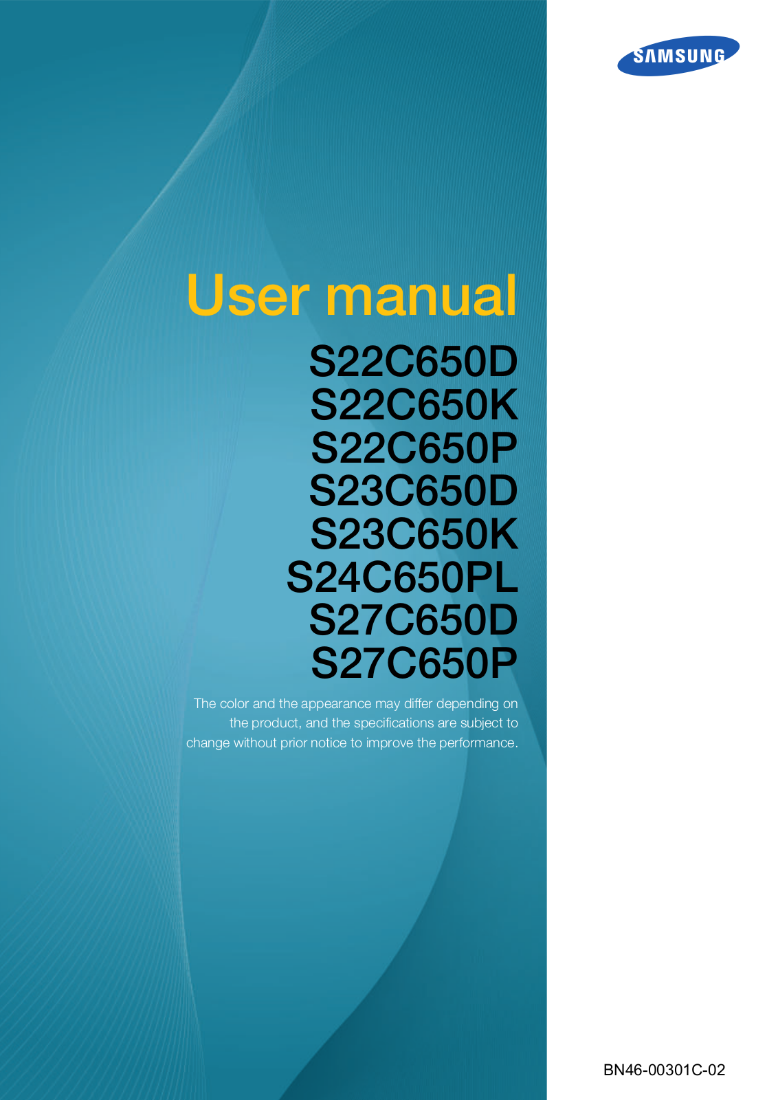 Samsung S27C650D, S23C650K, S22C650K, S22C650D User Manual