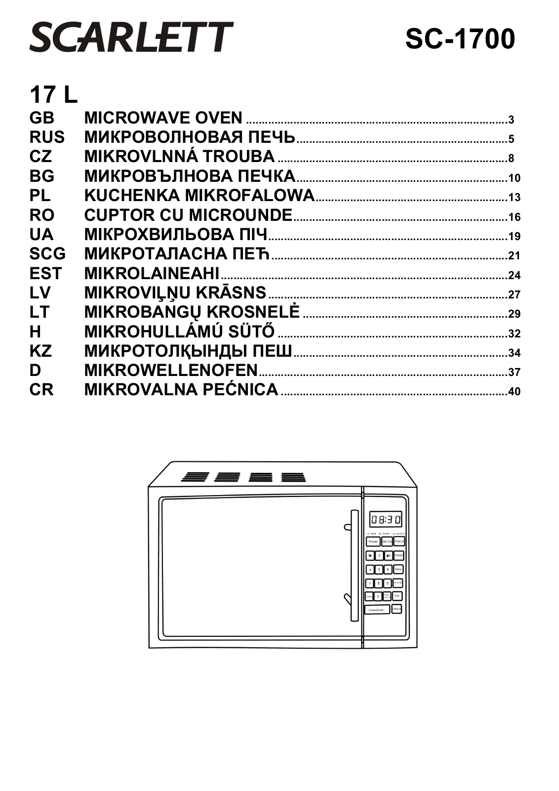 Scarlett SC-1700 User manual