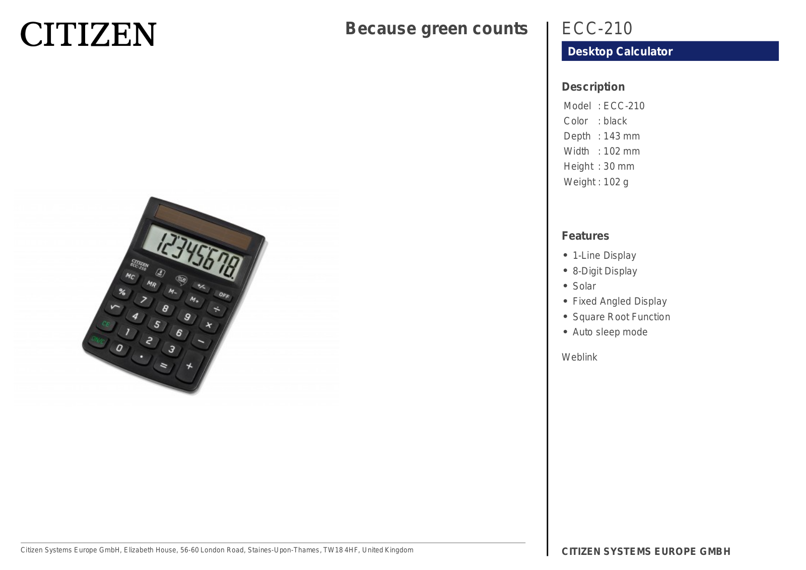 Citizen ECC-210 User Manual