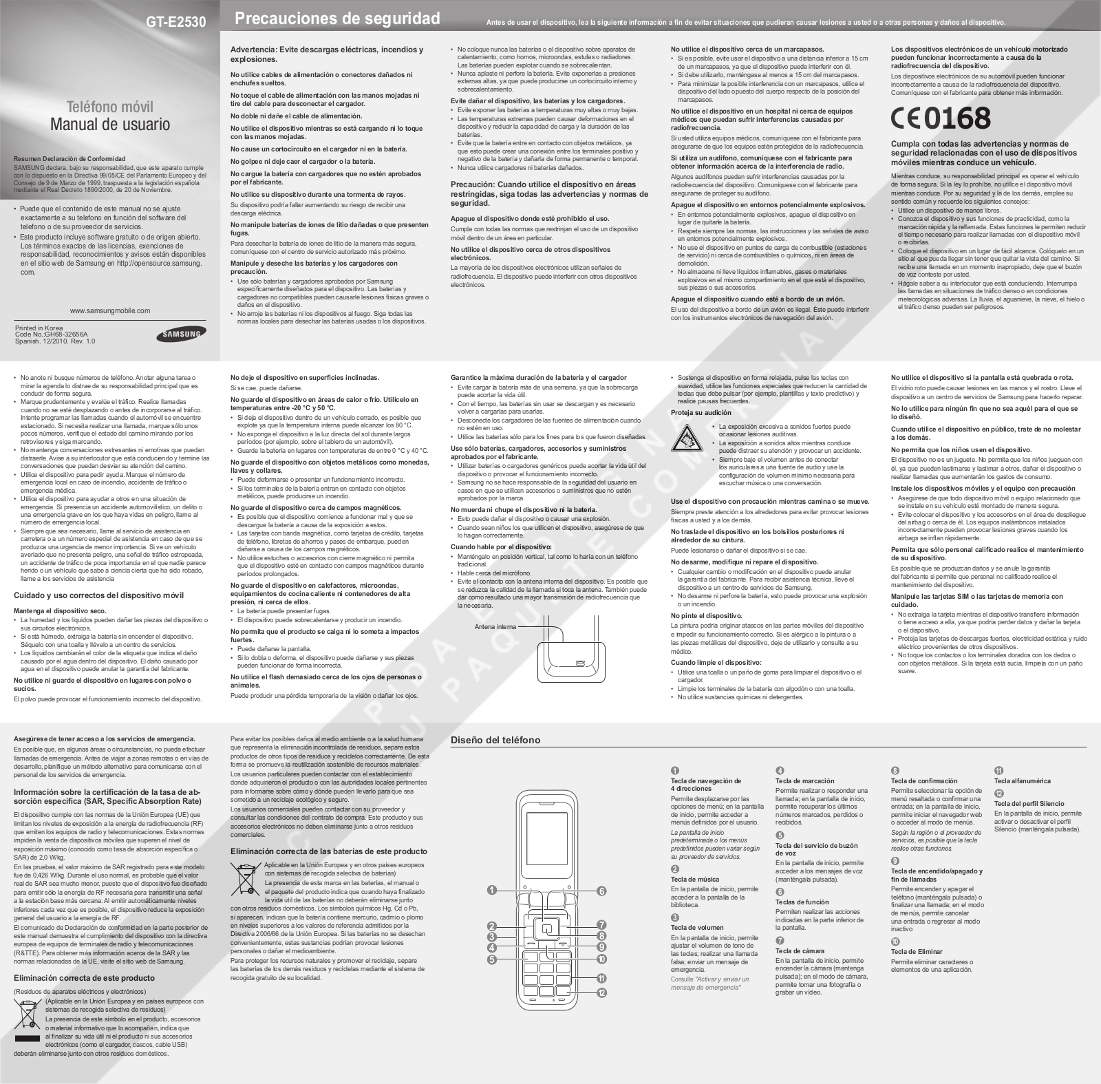 Samsung GT-E2530 Manual de Usuario