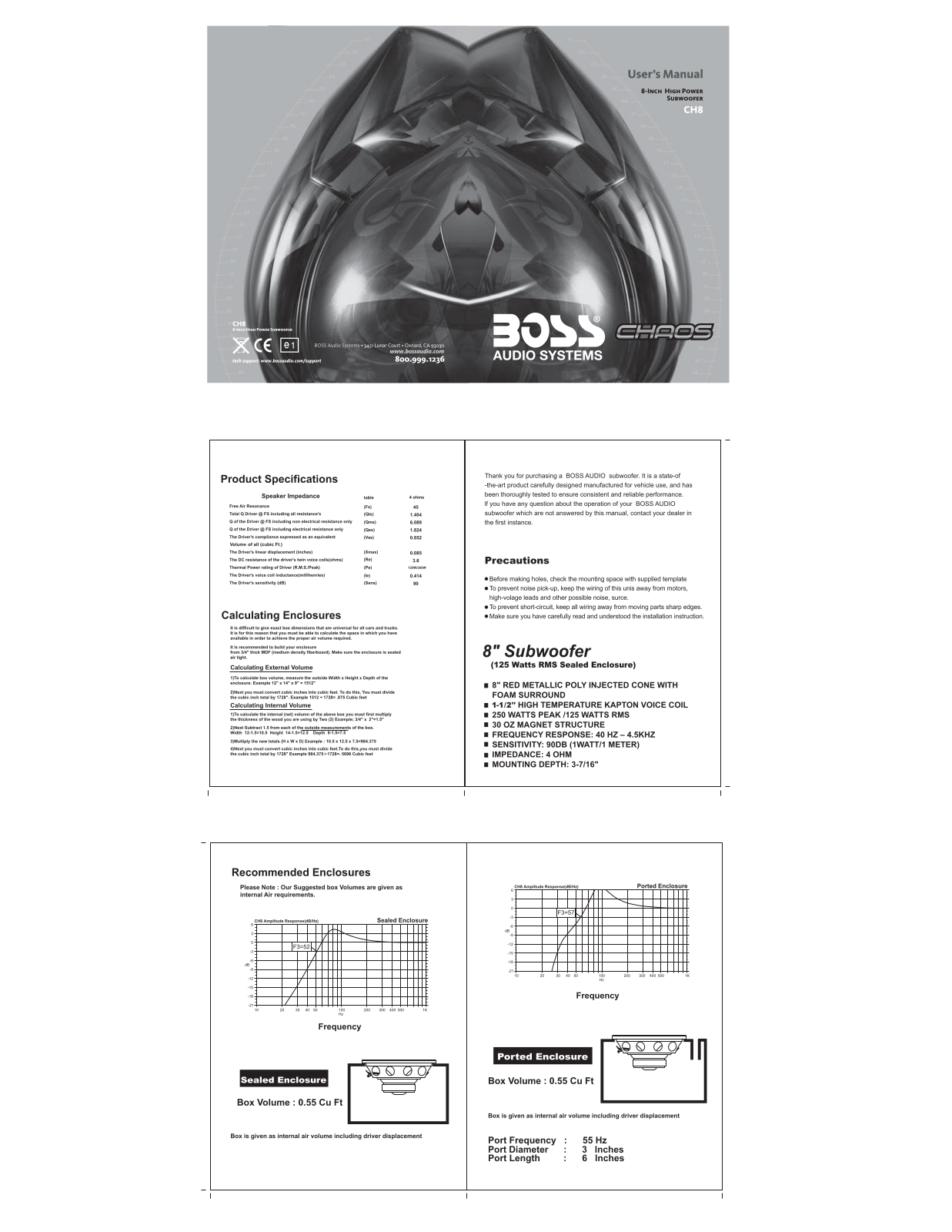 Boss Audio CH8 User Manual