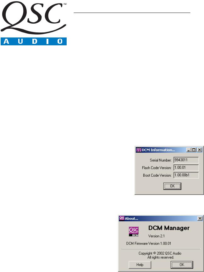 QSC DCM-3 Service manual