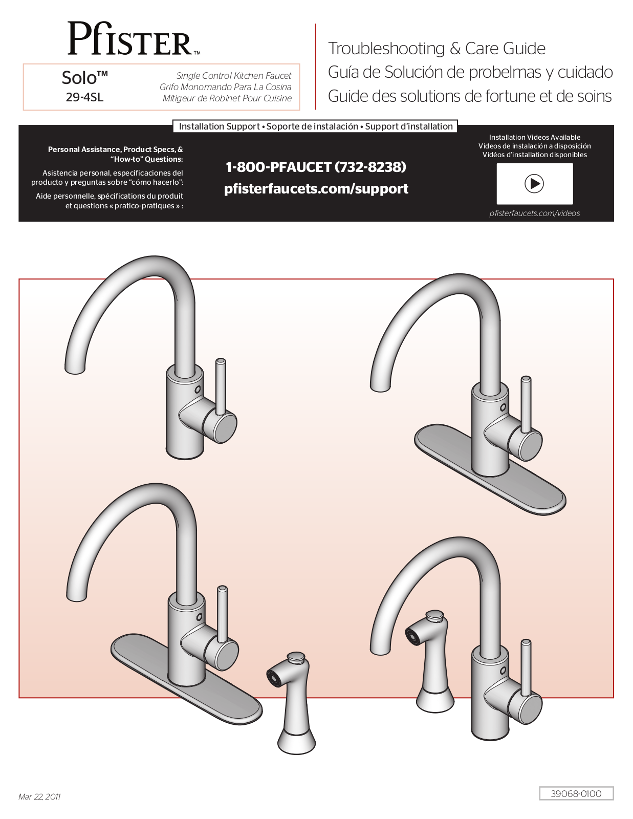 Pfister F-029-4SLS User Manual