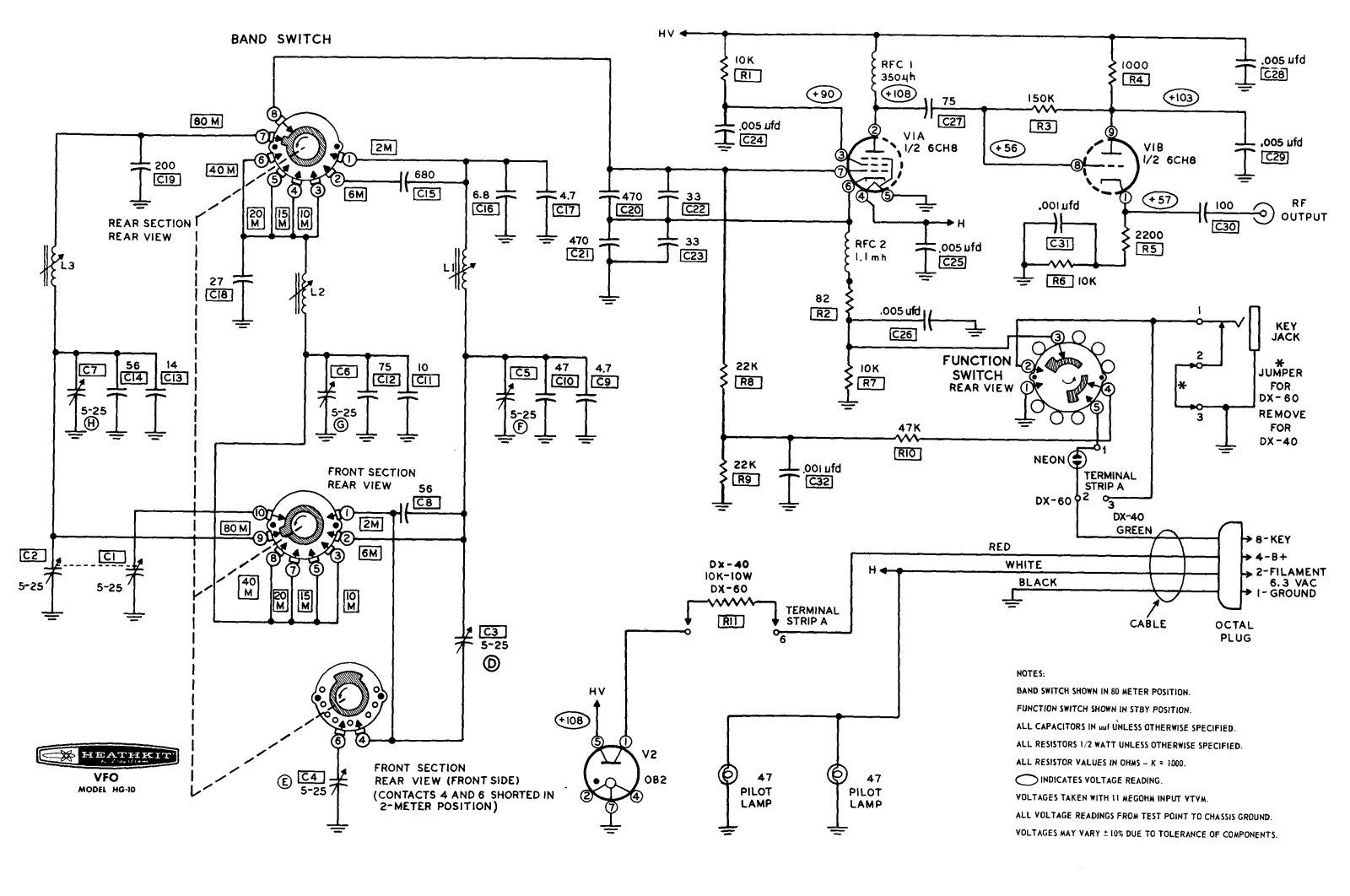 Heath Company HG-10 Schematic