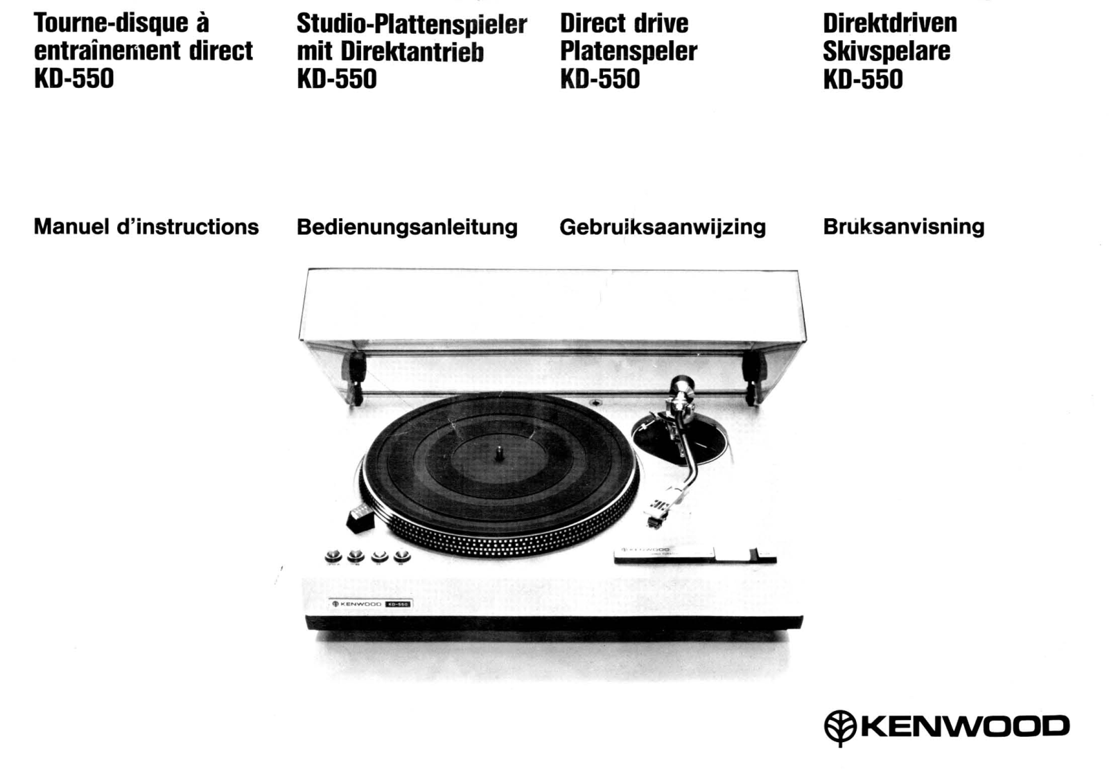 Kenwood KD-550 Owners manual