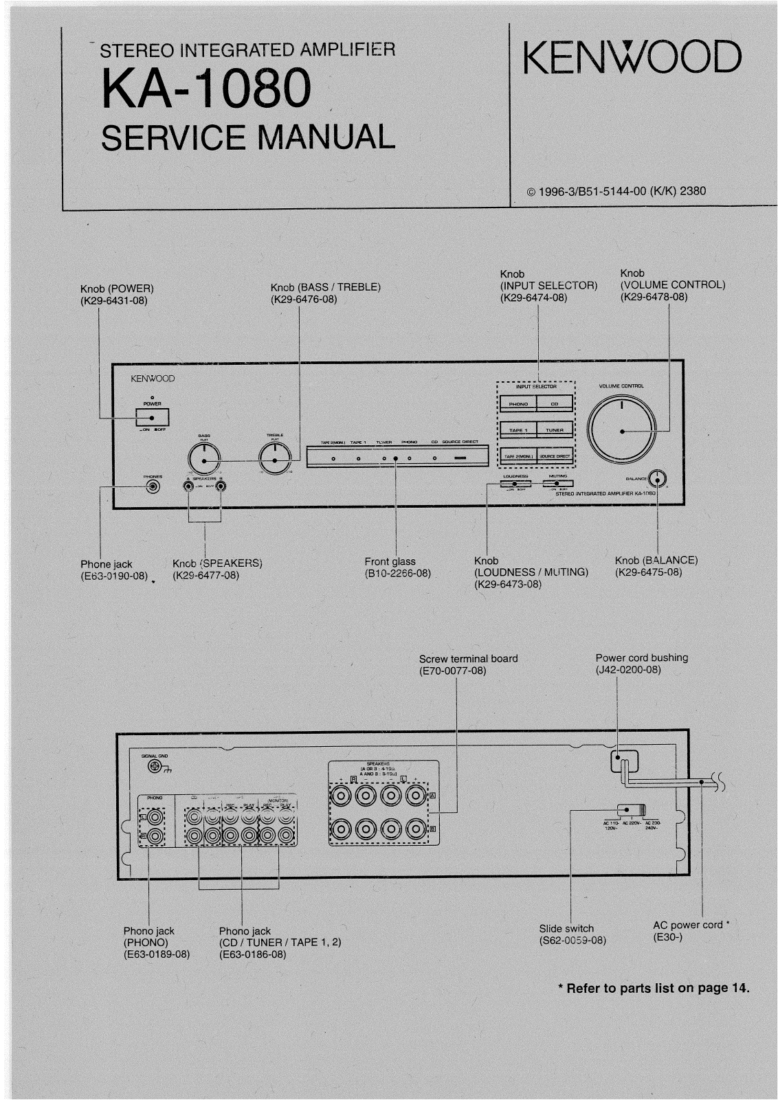 Kenwood KA-1080 Service manual