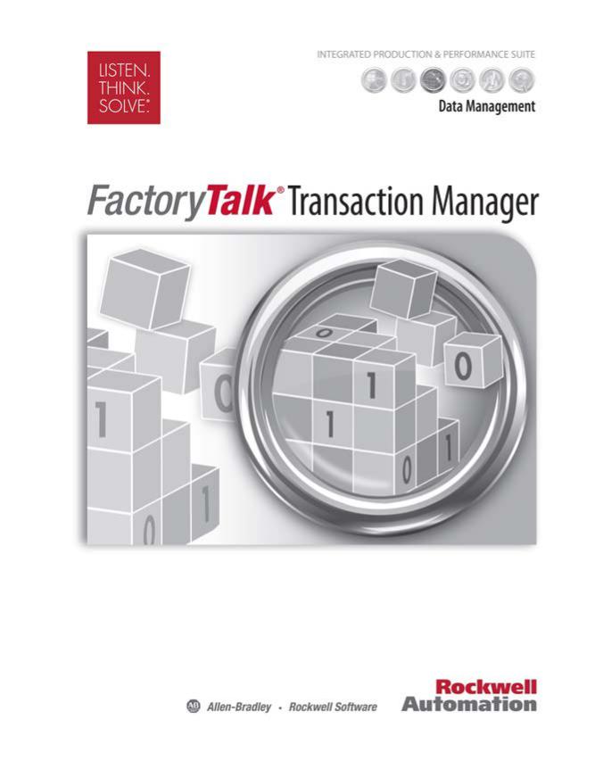 Rockwell Automation FactoryTalk Transaction Manager User Manual
