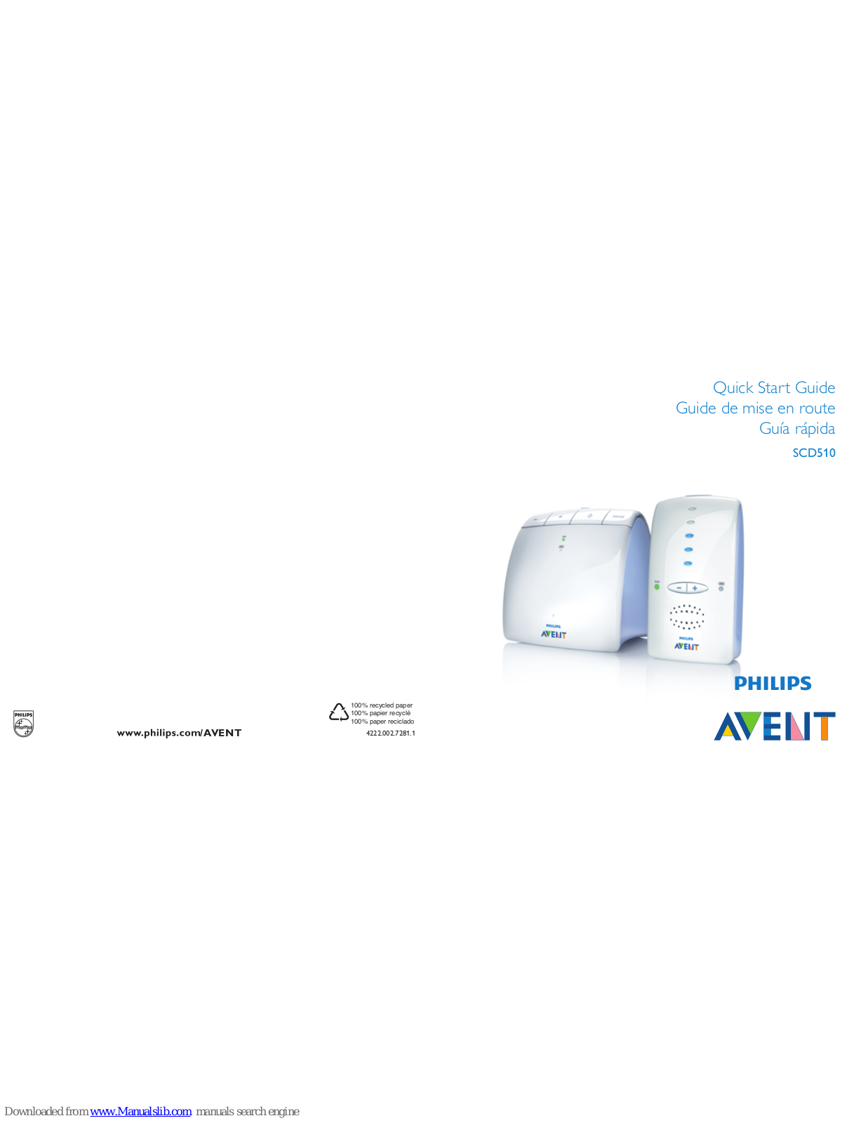 Philips AVENT AVENT SCD510, SCD510/00, SCD510/60, SCD510 Quick Start Manual