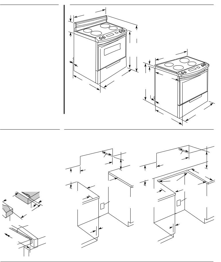 KitchenAid KERC601H, KERC607H, KERC608L, KERC700L, KESC300H Dimension Guide