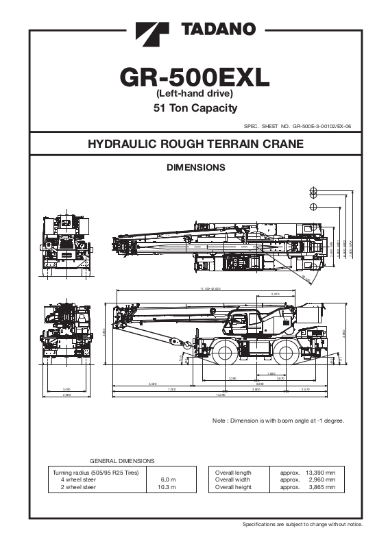 Tadano GR-500EXL Service Manual