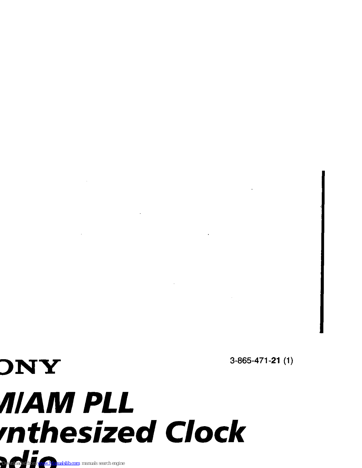 Sony Dream Machine ICF-C793 Operating Instructions Manual