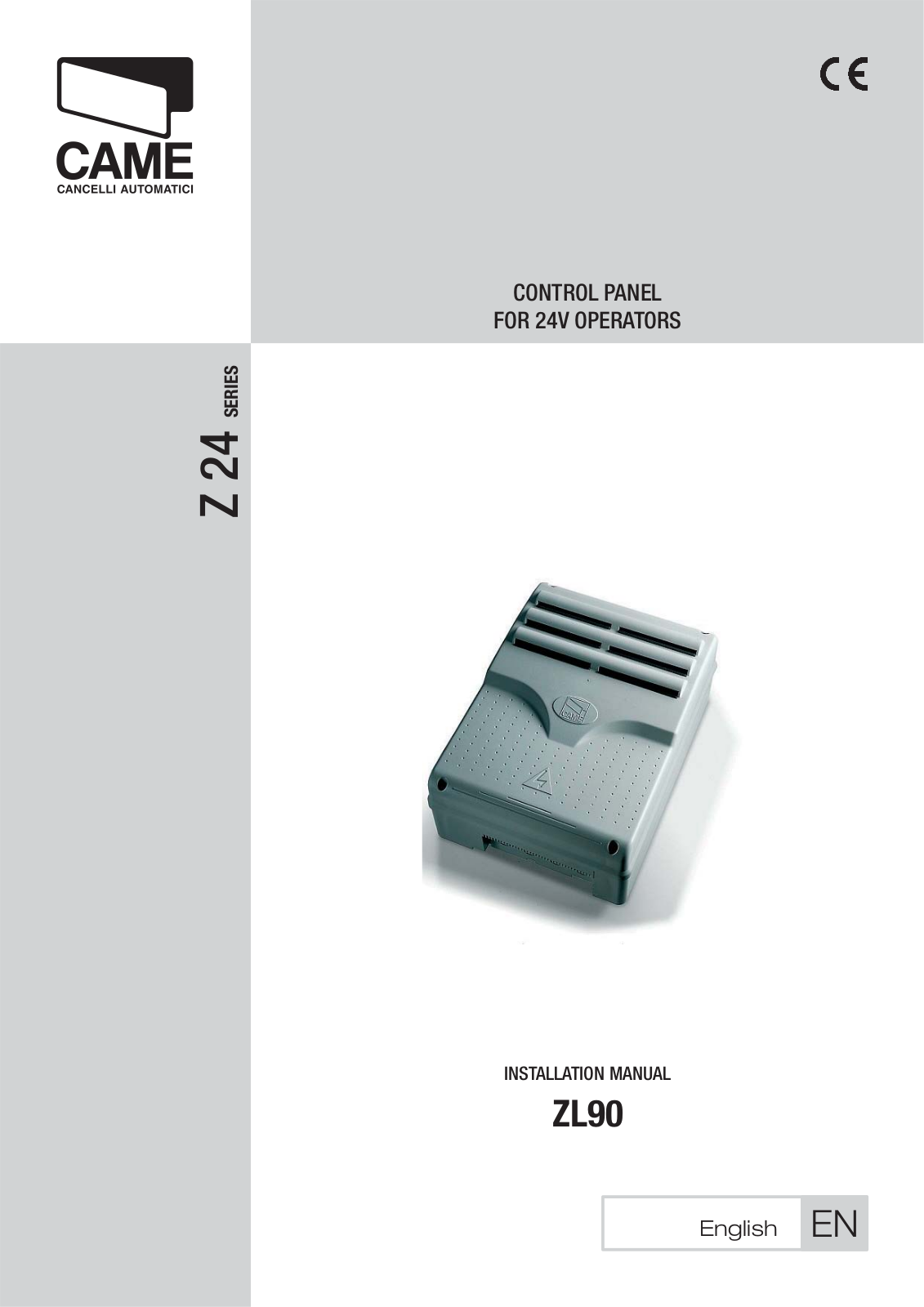 CAME ZL90 User Manual