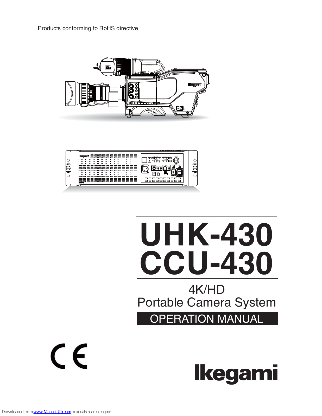 Ikegami CCU-430, UHK-430 Operation Manual