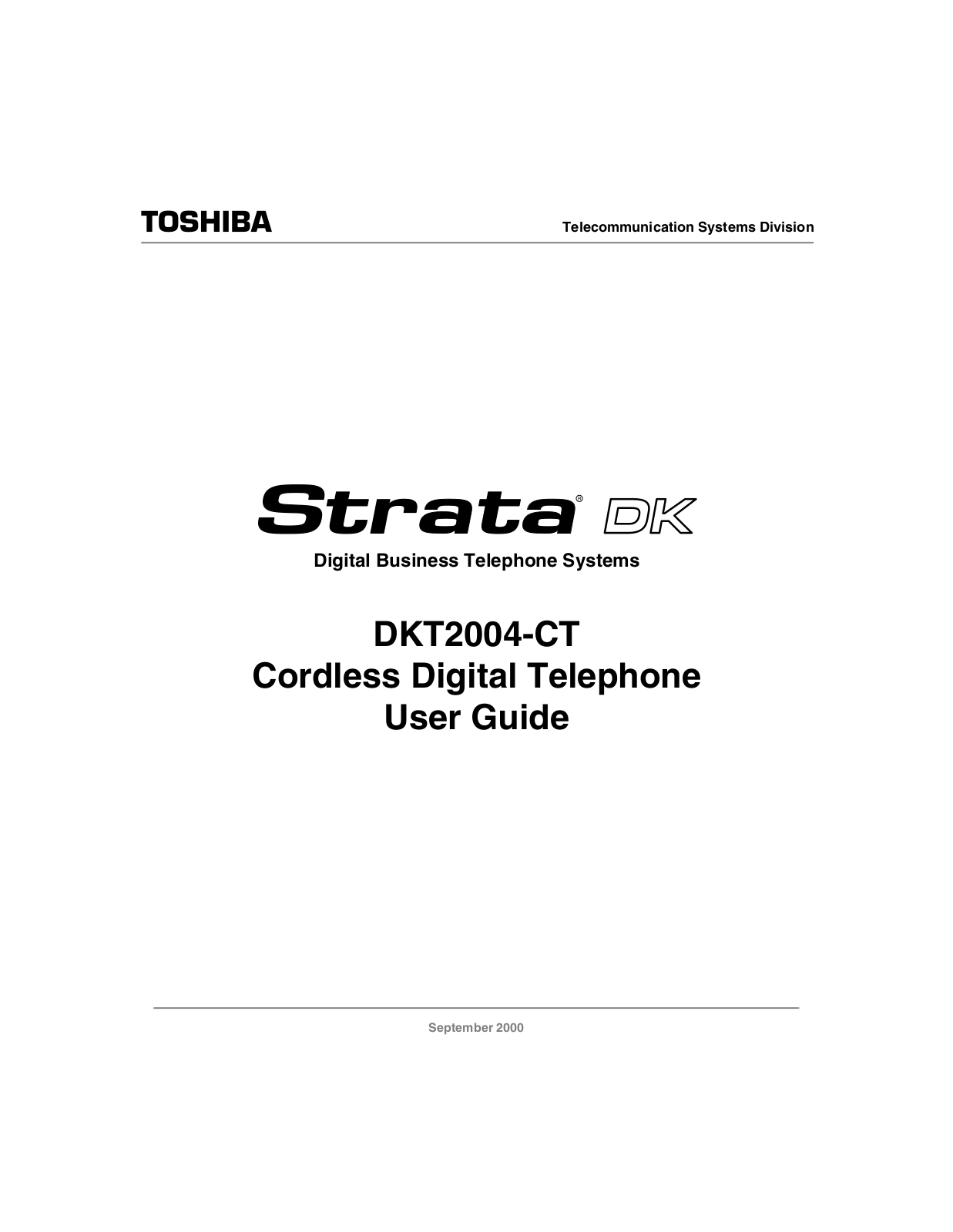 Toshiba DKT2004-CT User Manual