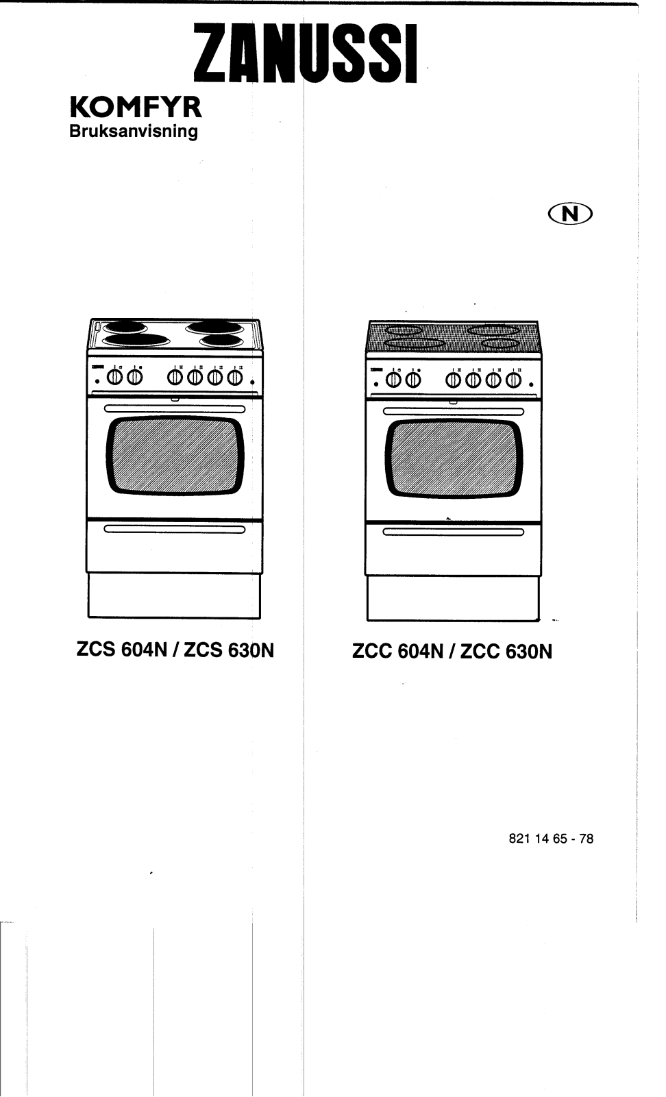 Zanussi ZCC604N, ZCC 630 N, ZCS630N, ZCS604N User Manual