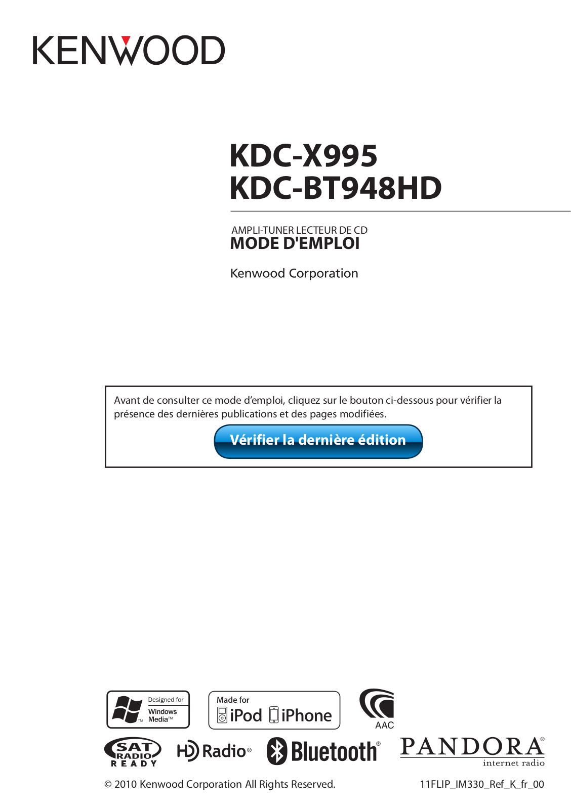 KENWOOD KDC-BT948HD User Manual