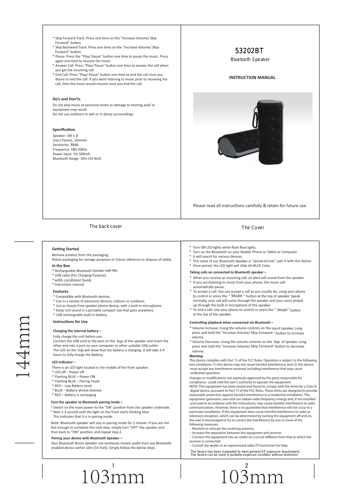 TEKSUN TECHNOLOGY 53202BT User Manual